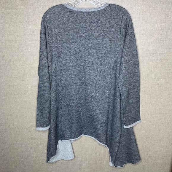 Ming Ming Grey raw hem sweat shirt 2X Large - Picture 3 of 6